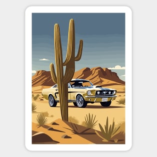 Muscle Car Shelby Desert Scene Sticker